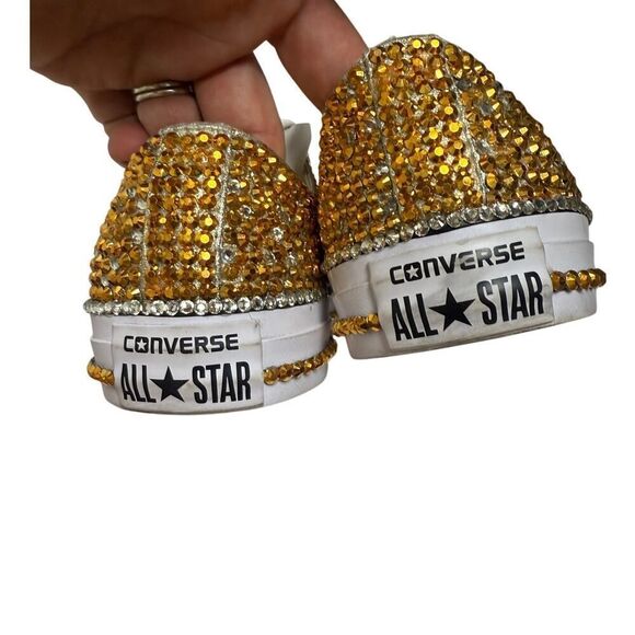 NEW! Converse Chucks Custom Bling Low Top Sneakers Women's Sz. 10 - Picture 8 of 14
